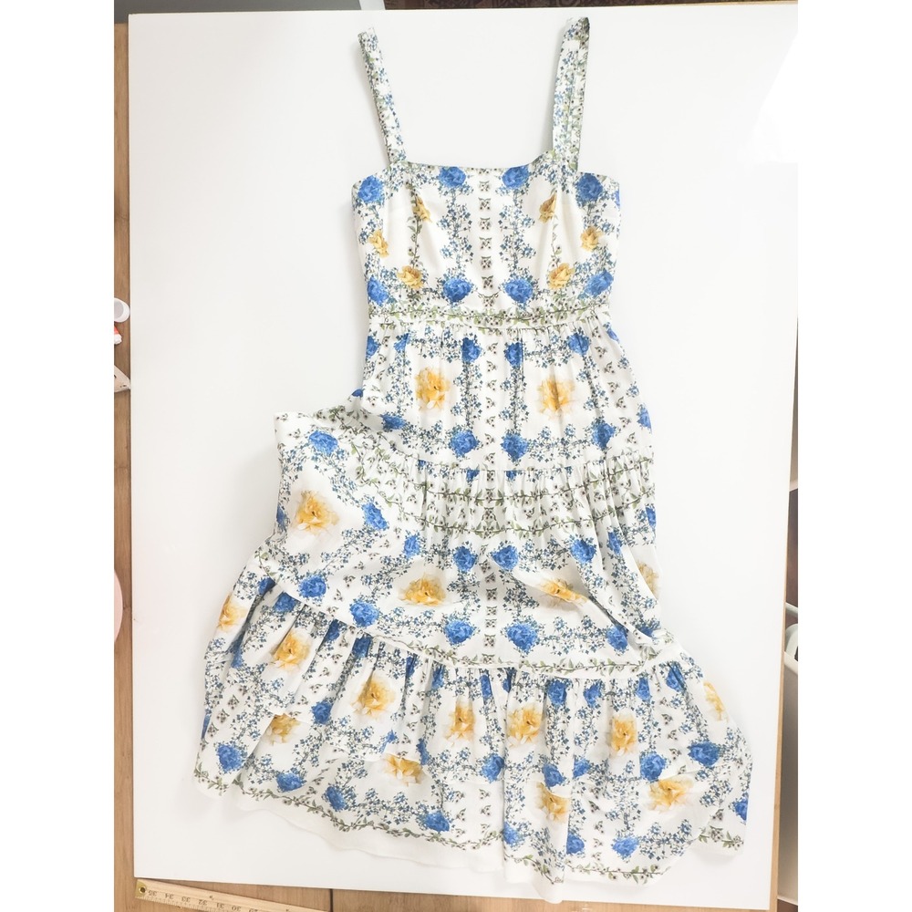 borgo de nor daniela IMPERFECT floral-print cotton midi dress - size 8 - Picture 5 of 14